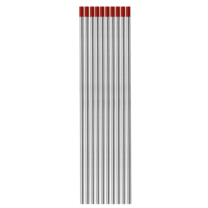 TIG Welding Tungsten Electrode 2% Thoriated 1/8th (Red, EWTh-2) 10-pk Size 1/8" - AmeriArc